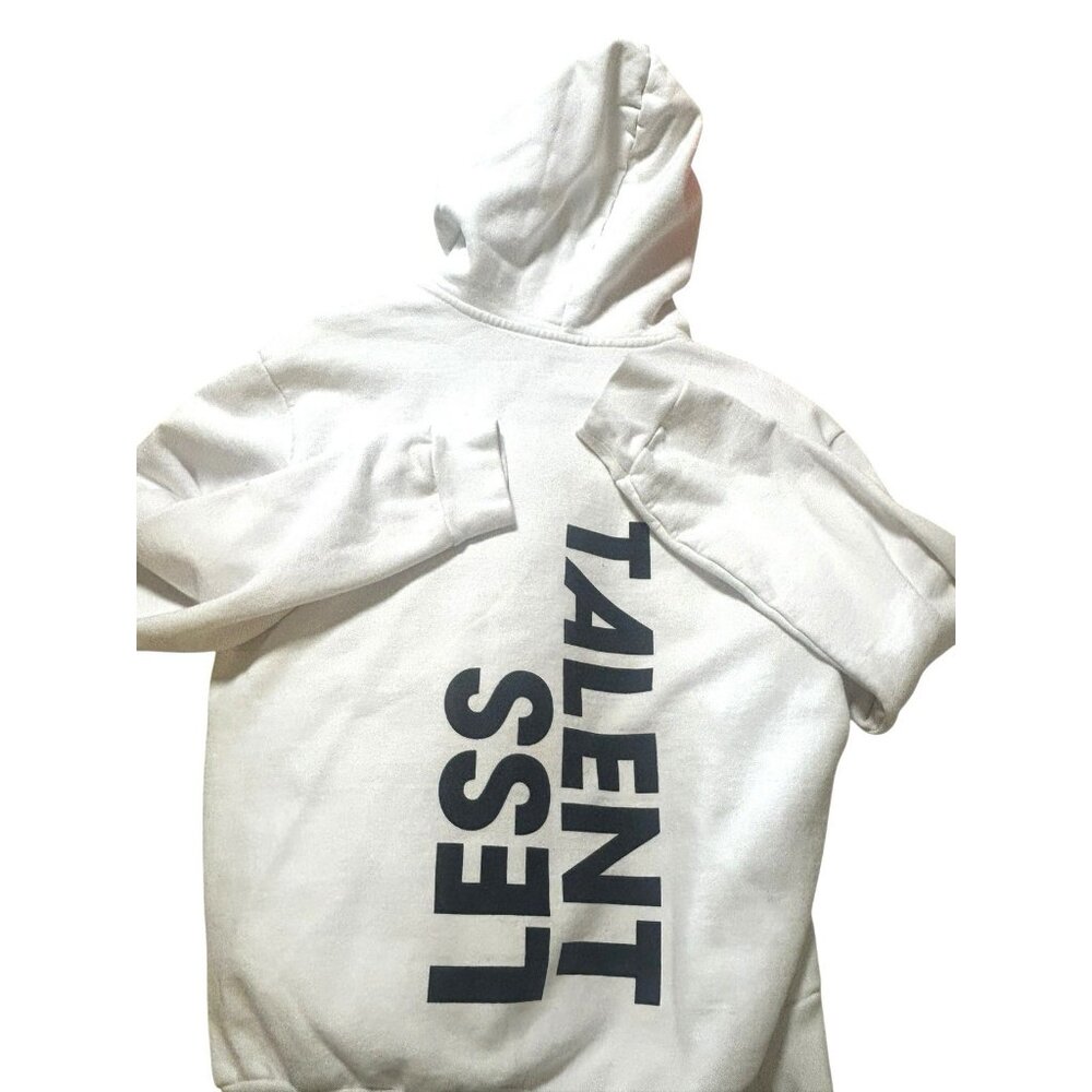 Talentless Hoodie Mens M Pullover Sweatshirt Heavyweight Spell Out White Hoodie - Picture 3 of 4